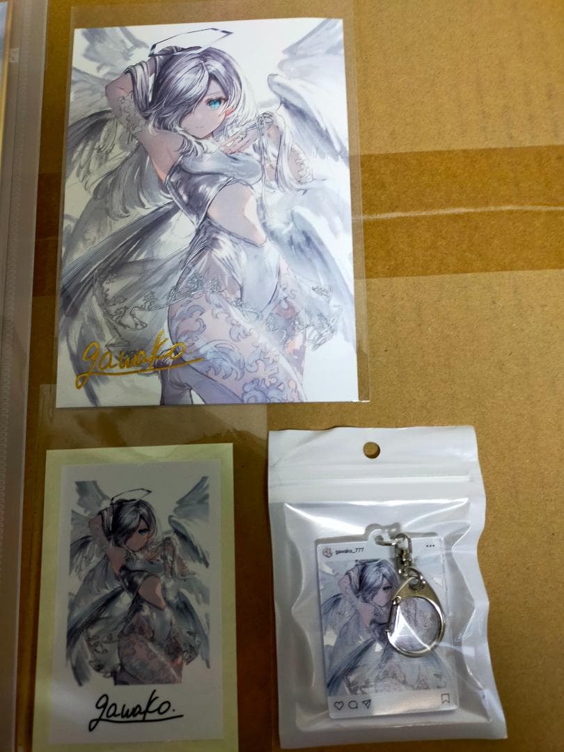 がわこ 直筆サイン入り複製色紙+アクキー+チェキ ワンスト 彩コレクション24