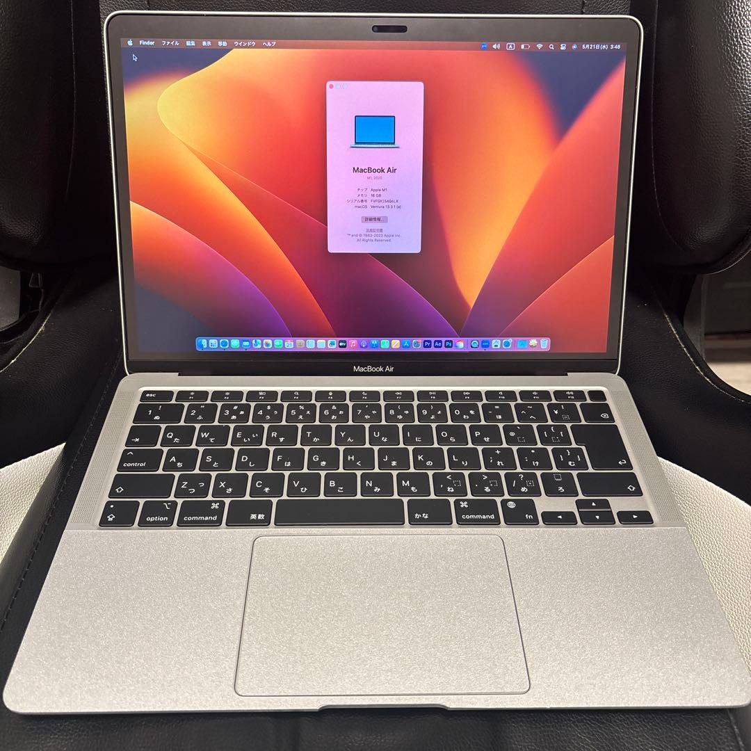 超美品 M1チップ MacbookAir 2020 メモリ16GB 512GB
