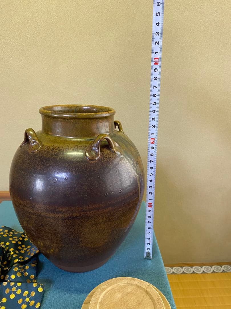 【本日限定】茶道具/市野克作 丹波焼 飾り壺 茶壺 飾網紐 口切茶事 炉開き共箱