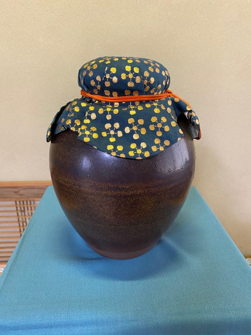 【本日限定】茶道具/市野克作 丹波焼 飾り壺 茶壺 飾網紐 口切茶事 炉開き共箱