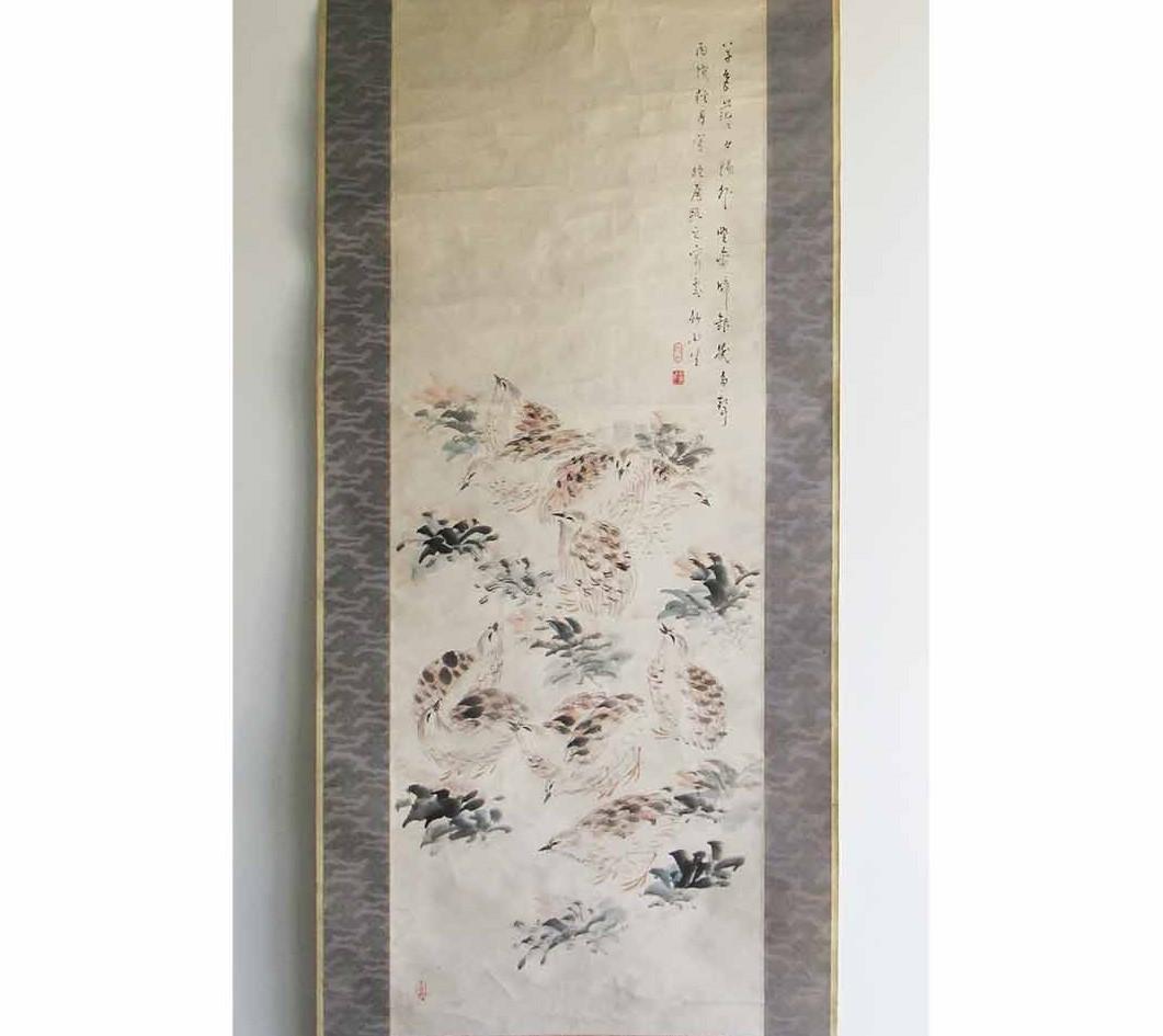 【終活価格】★田能村竹田 群鶉図★検） 渡辺崋山 渡辺省亭 富岡鉄斎 狩野芳崖