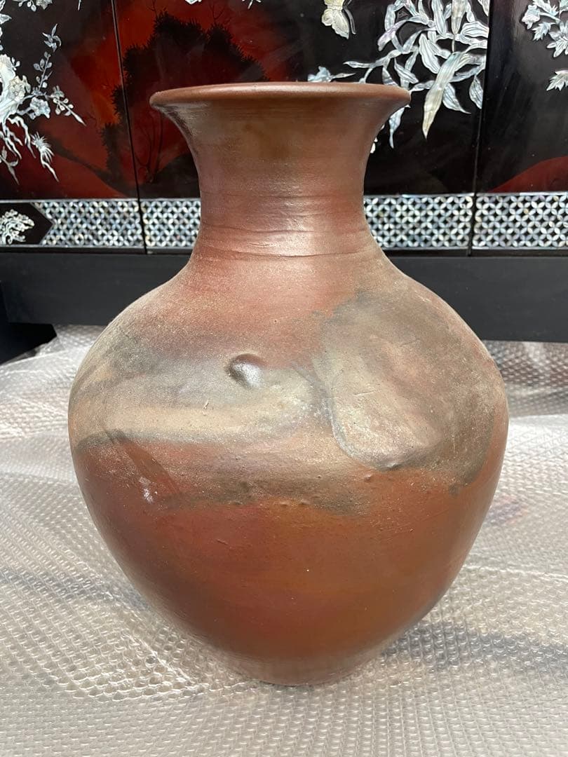 丹波焼　窯変　丹誠窯　大西誠一　大型花器　壺　丸壺