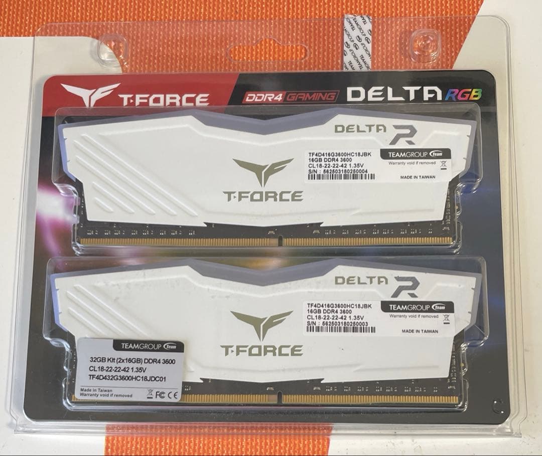 秋*男様 Team T-FORCE RGB DDR42x16GB 3600MHz