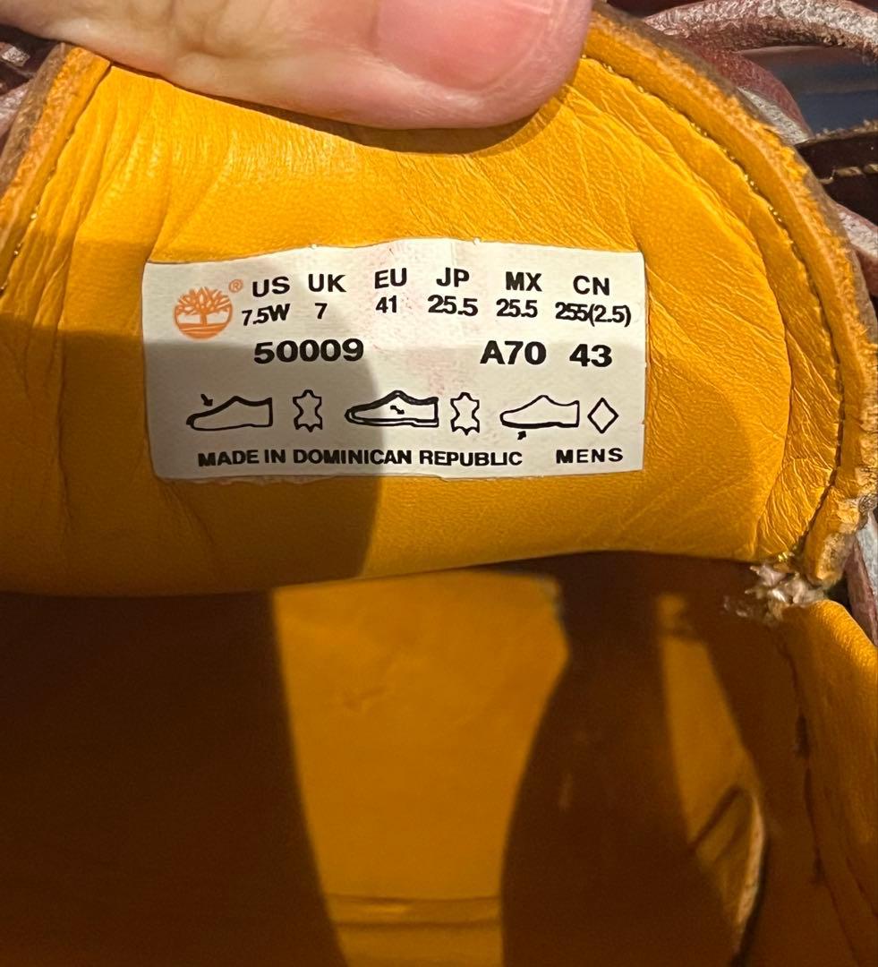 Timberland バーガンディ モカシン・デッキシューズ US7.5