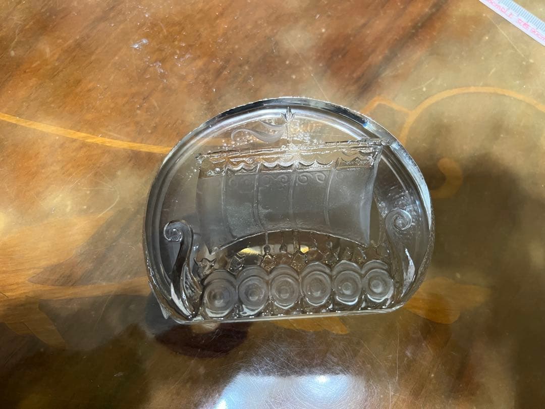 ガラス 船の彫刻　MATTS JONASSON SWEDEN