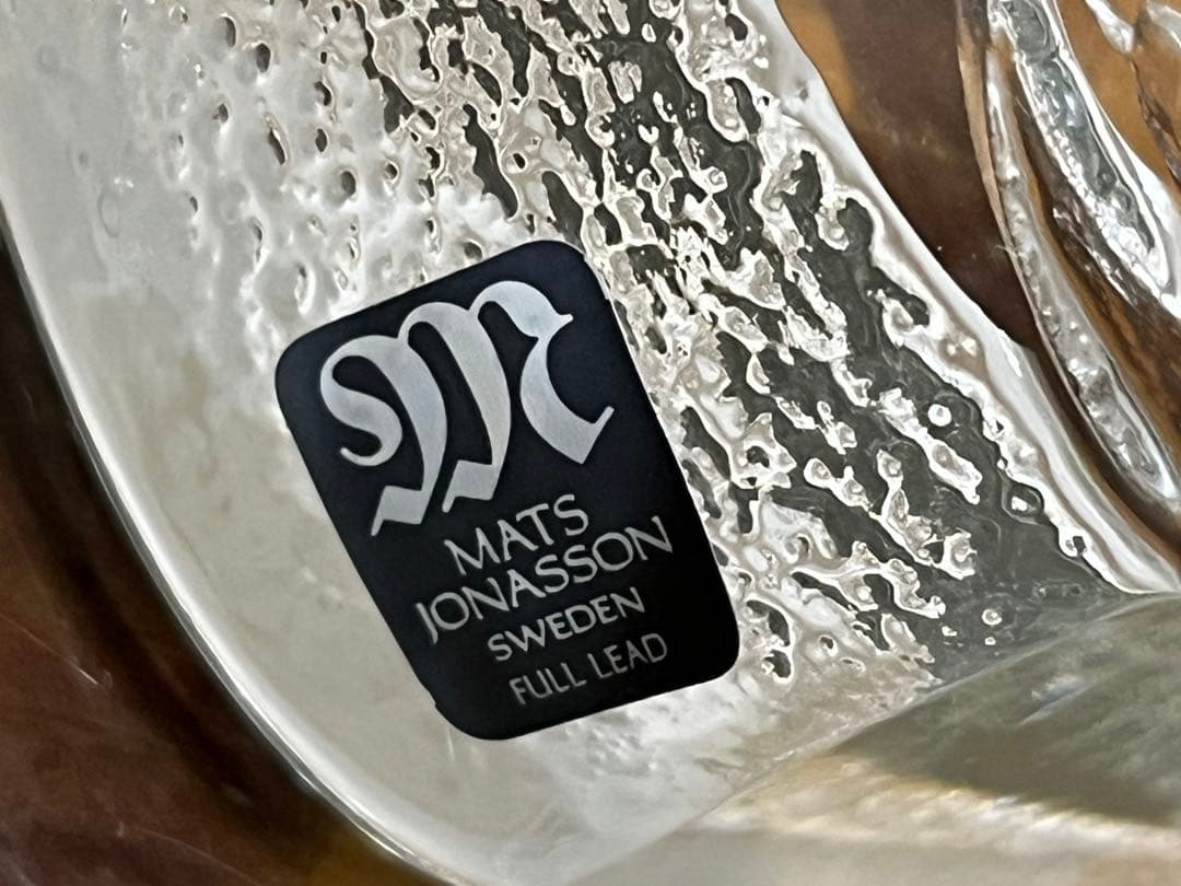 ガラス 船の彫刻　MATTS JONASSON SWEDEN