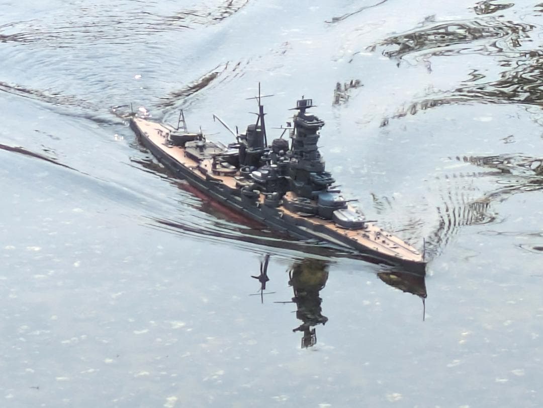 フジミ製・高速戦艦榛名1/350　RC改（防水アンプ、プロポ、受信機付属）