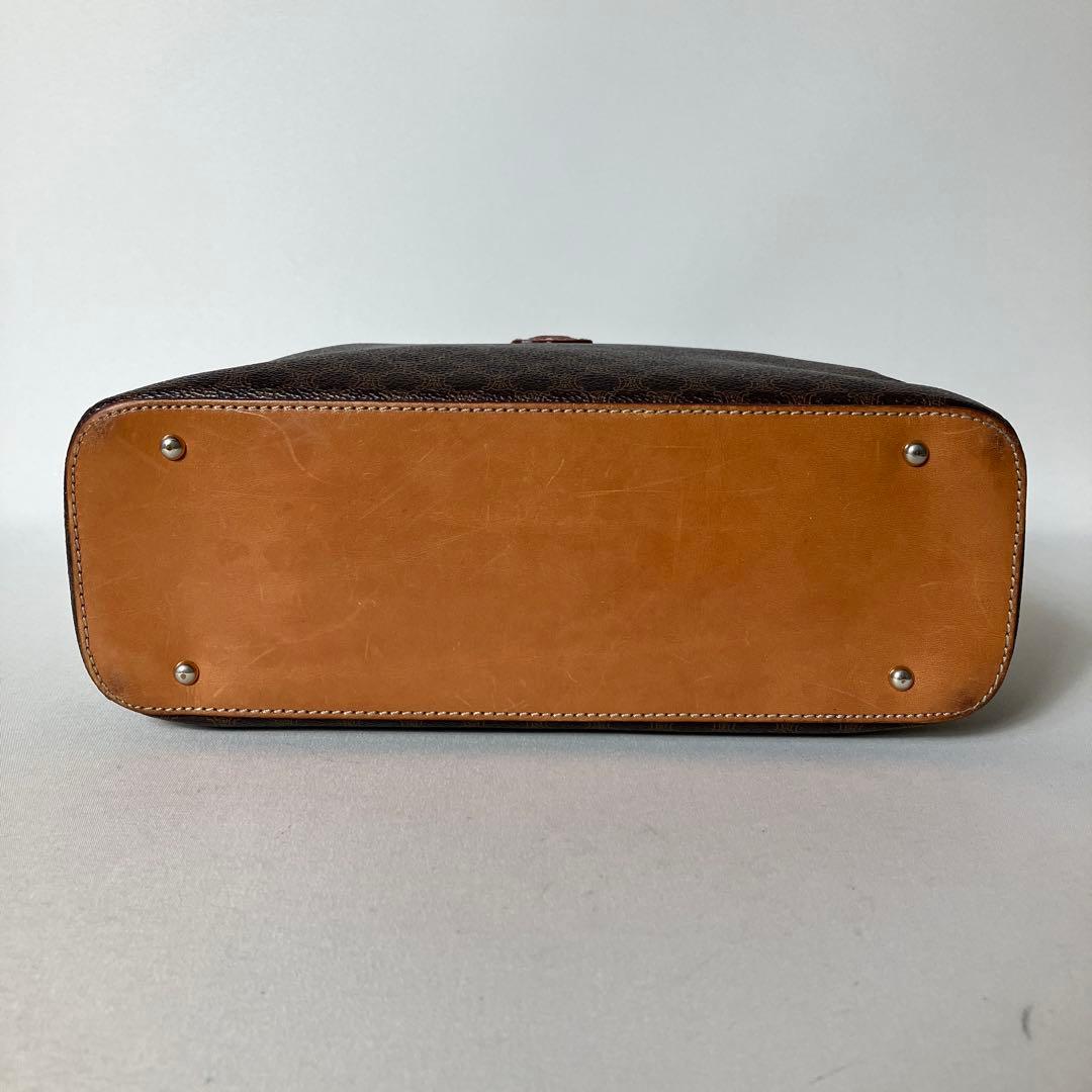 2511-41｜セリーヌ ハンドバッグ ブラウン マカダム柄 トリオンフ