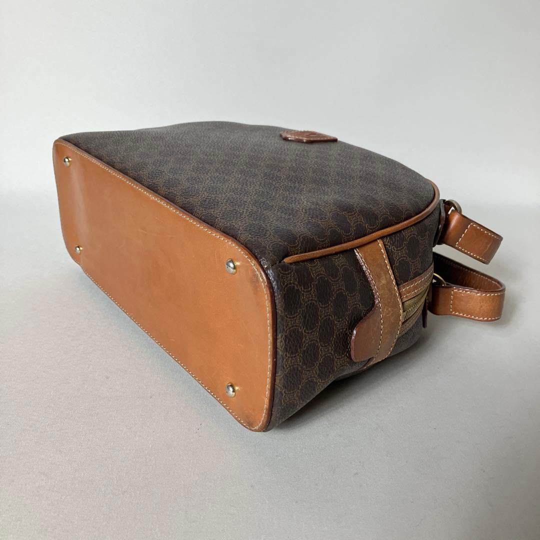 2511-41｜セリーヌ ハンドバッグ ブラウン マカダム柄 トリオンフ