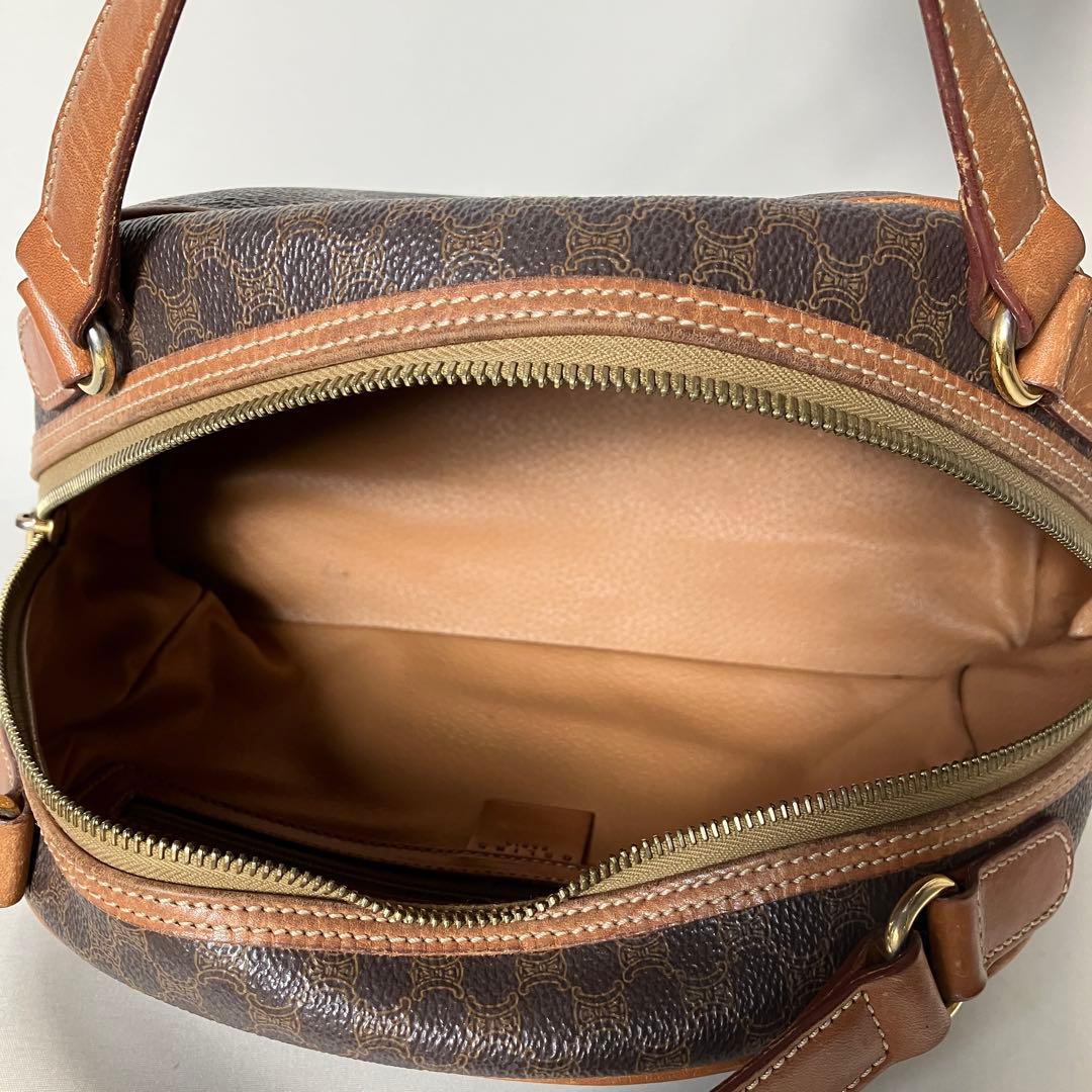 2511-41｜セリーヌ ハンドバッグ ブラウン マカダム柄 トリオンフ