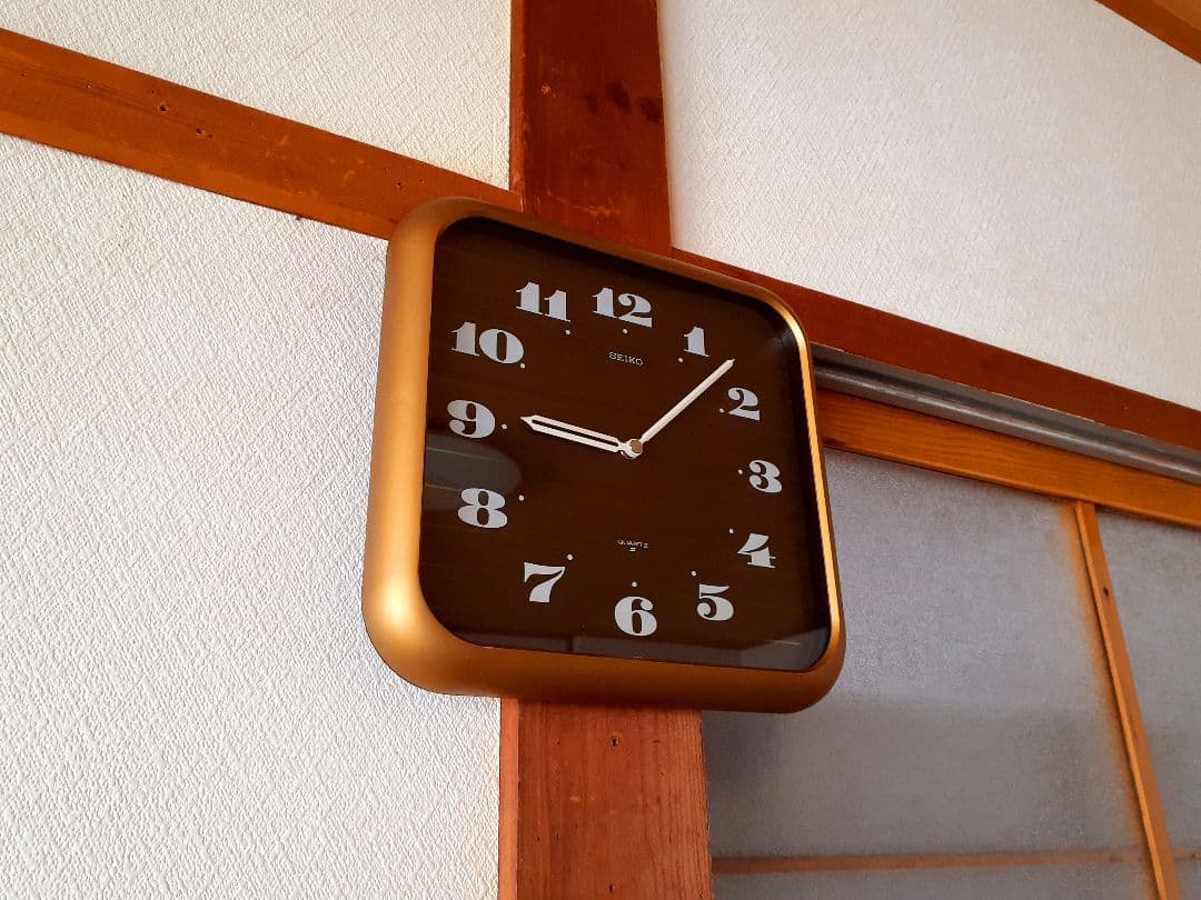 70's　SEIKO　掛け時計　ミッドセンチュリー　ビンテージ　レトロ　ブラウン