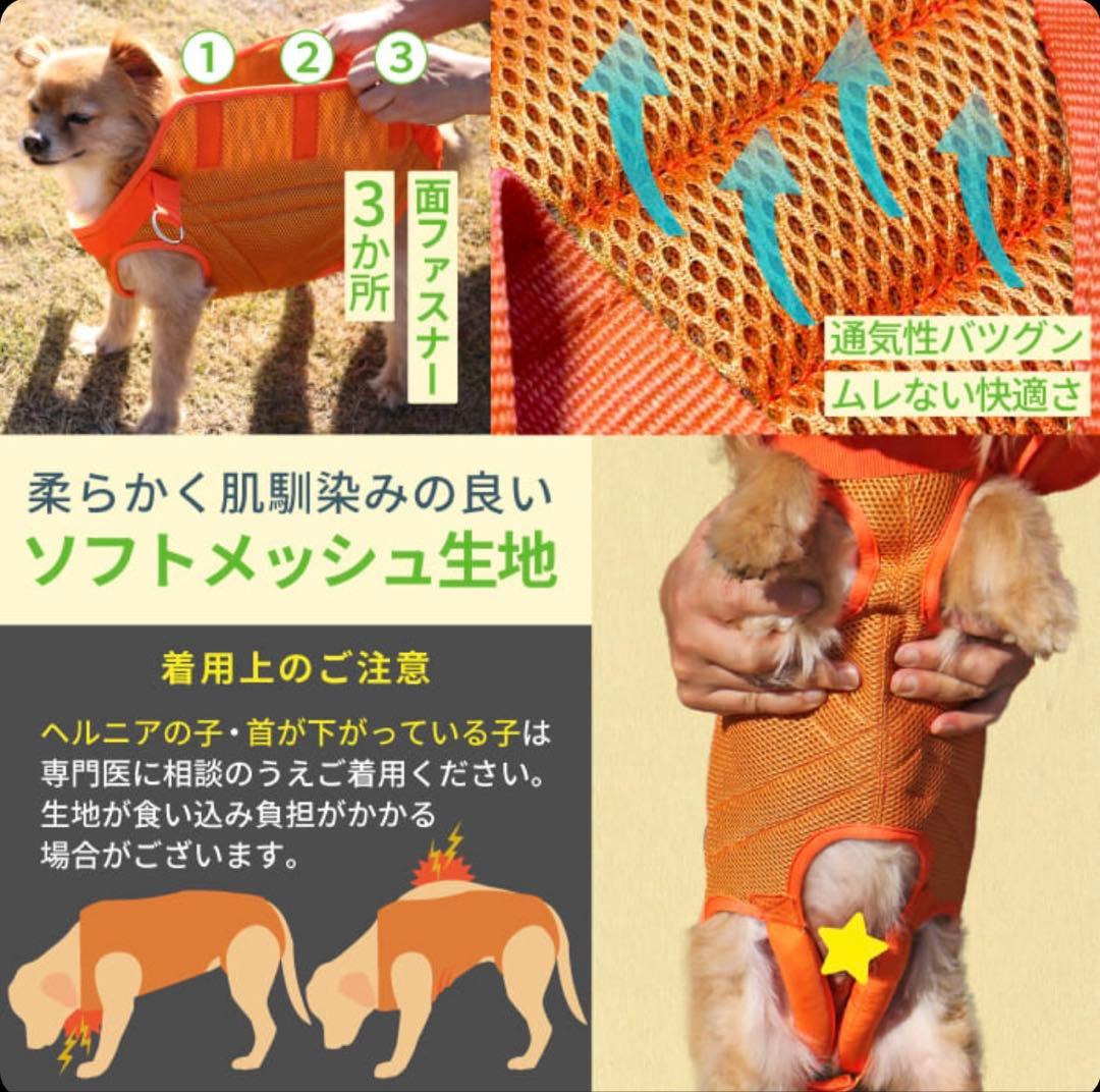 中型犬用メッシュ3WAYケアハーネス 【6号】歩行補助 排泄介助 通院