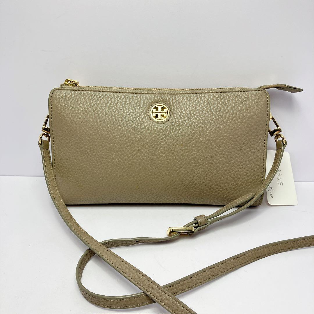3335◯ TORY BURCH ベージュ レザー ショルダーバッグ