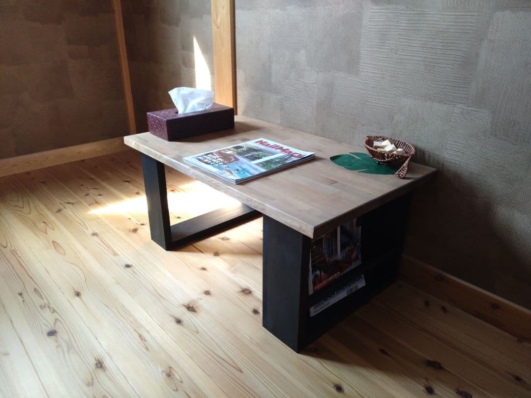 【送料無料】天然無垢材　ハンドメイド　ローテーブル　センターテーブル