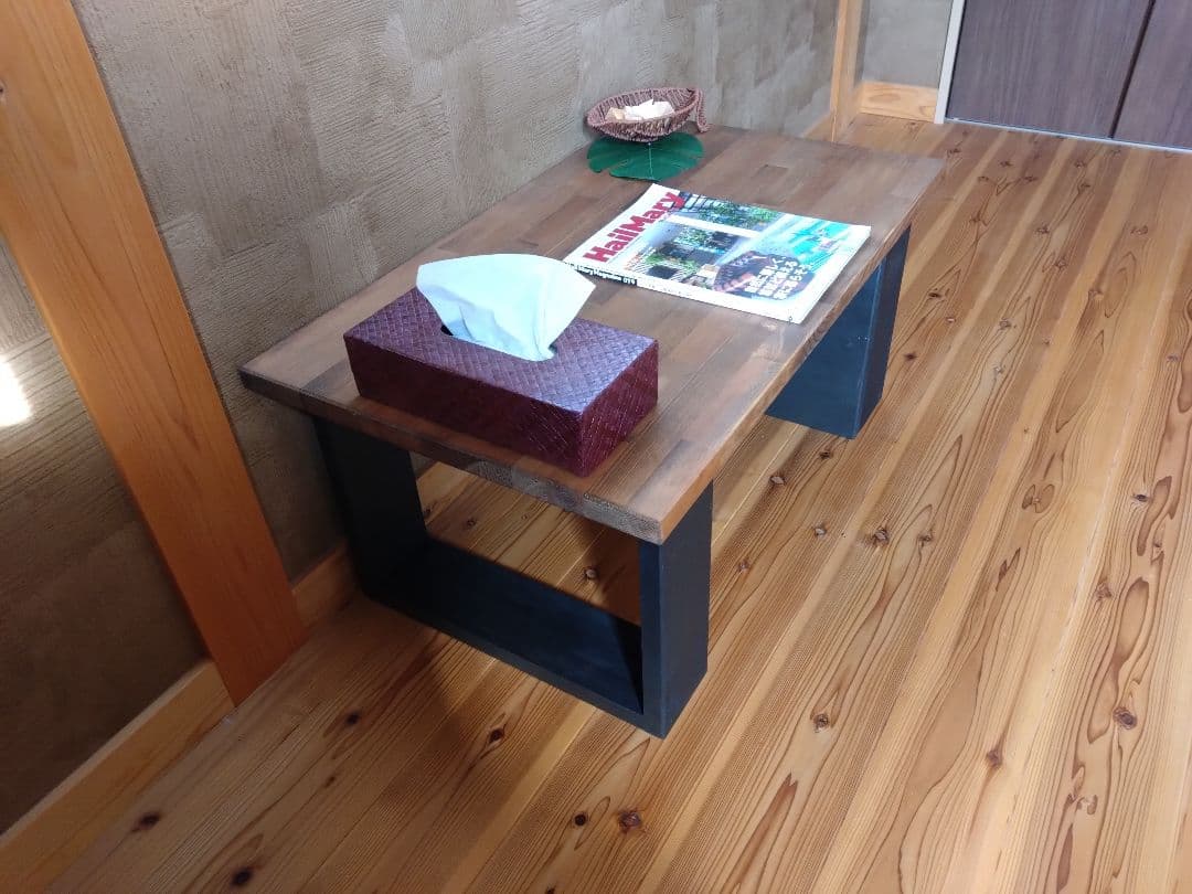 【送料無料】天然無垢材　ハンドメイド　ローテーブル　センターテーブル