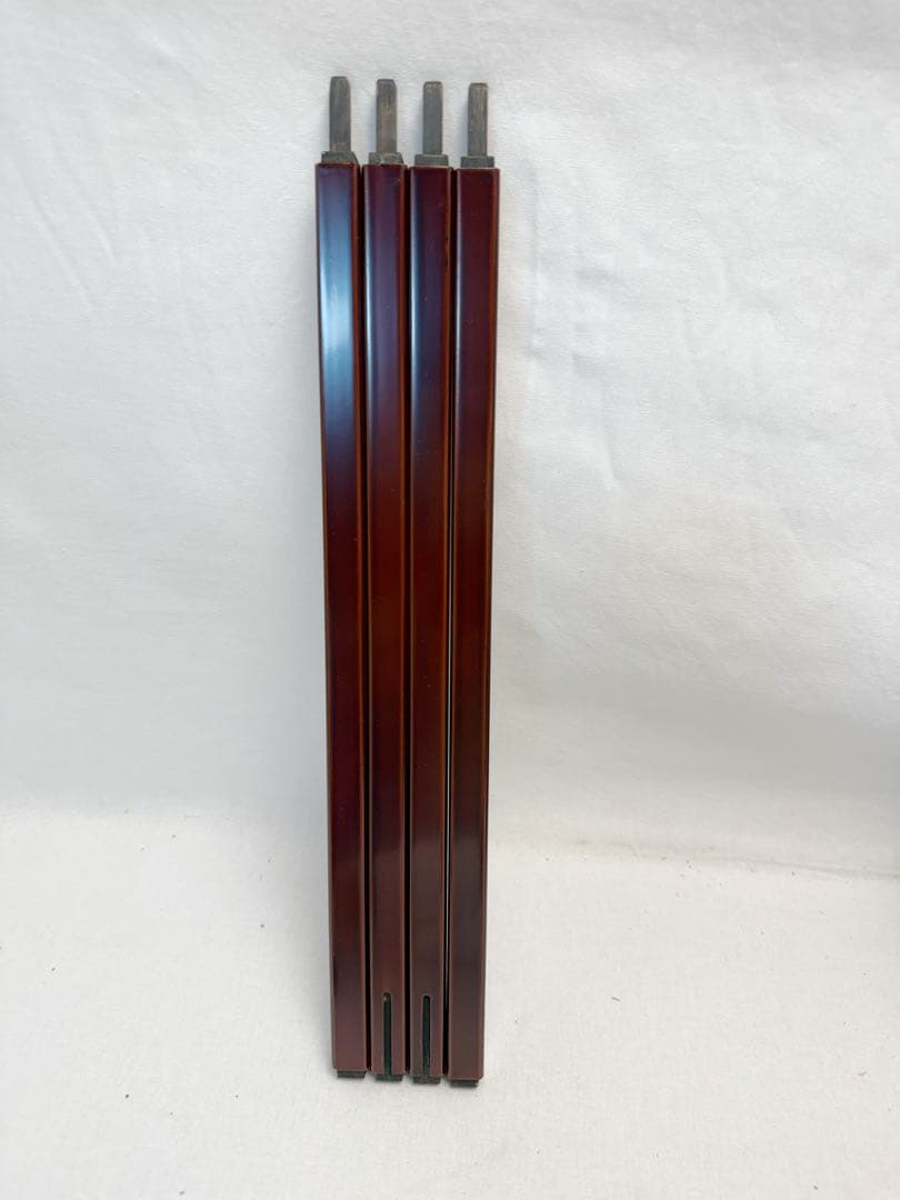 ほぼ未使用 茶道具 塗師 表完造 溜塗 二重棚 茶棚 組み立式 共箱