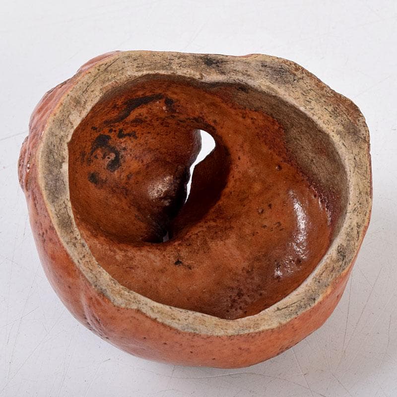 茶道具　尾形乾山作　色絵　獅子香合　時代箱　V　8816