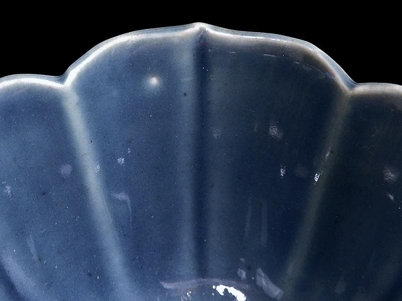 古伊万里　瑠璃　輪花向付　F477AS-DBo