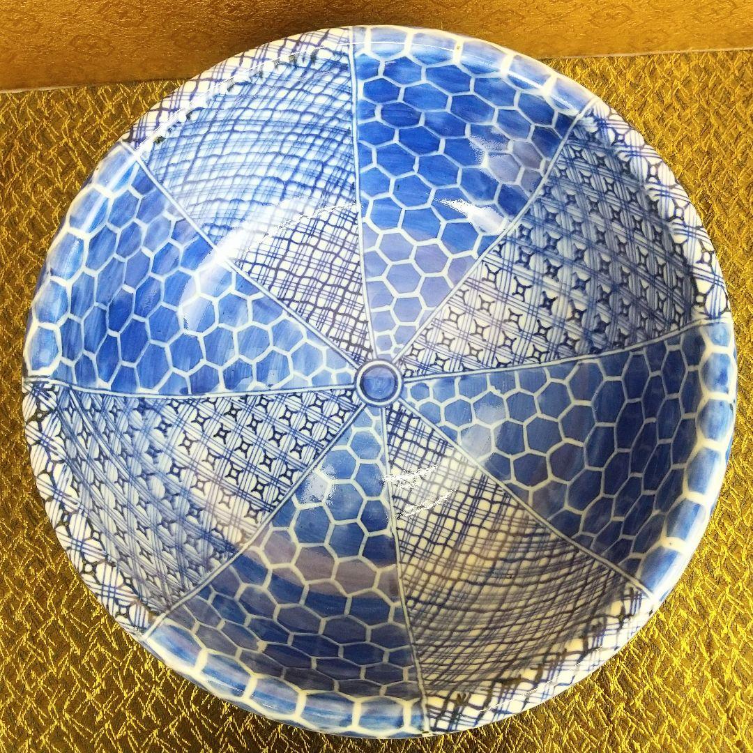 【お値下げしました！】古伊万里　染付　亀甲繋幾何学文　鉢