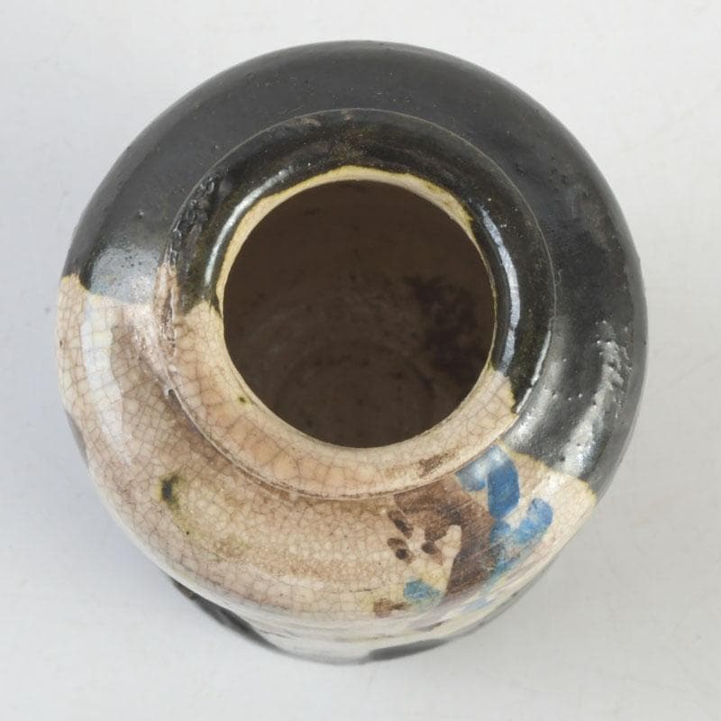 茶道具　尾形乾山　草文　茶入　仕覆付　裏千家八代　又玄斎極め箱　D 9466