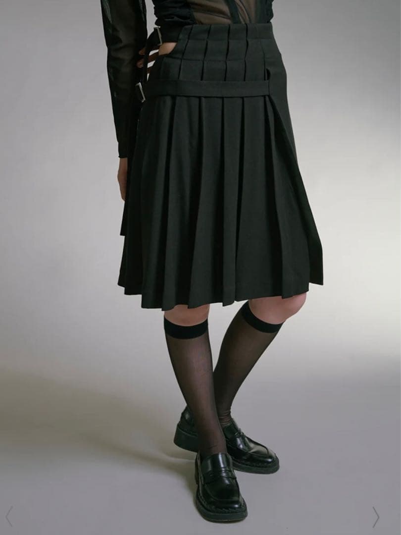 TELOPLAN obrecht skirt プリーツスカート ブラック