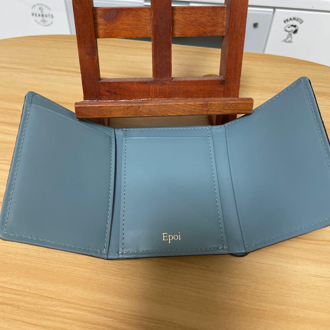 グレー レザー 三つ折り財布