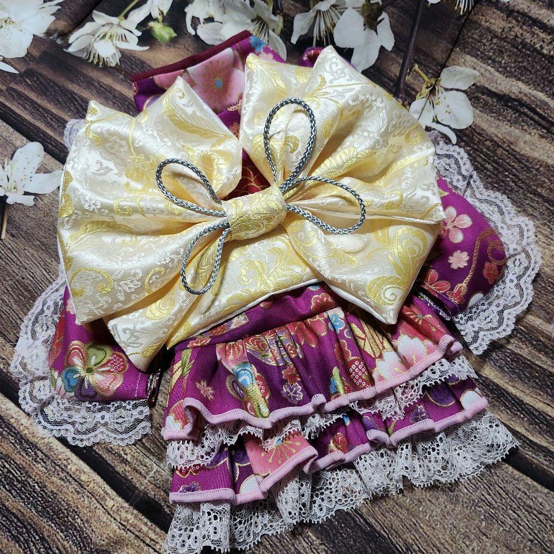 犬服　ななふじ　着物　ワンピース　ハンドメイド