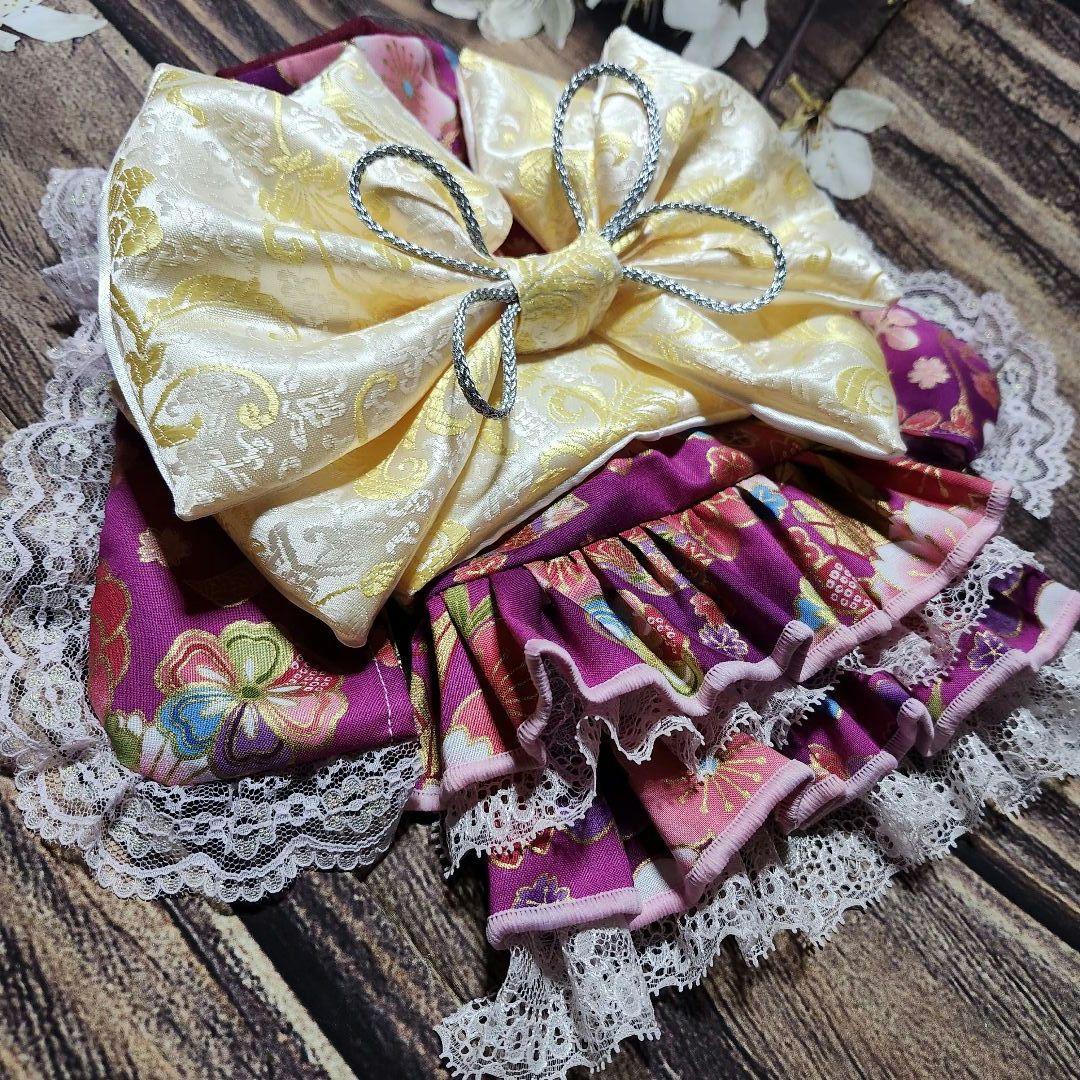 犬服　ななふじ　着物　ワンピース　ハンドメイド