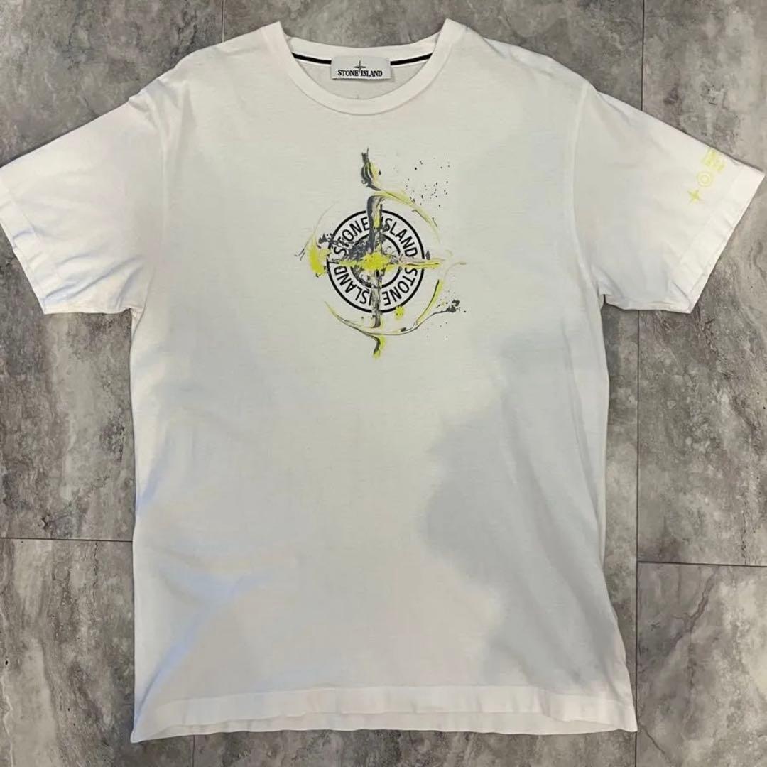 ストーンアイランド　STONE  ロゴプリント　Tシャツ　L 美品