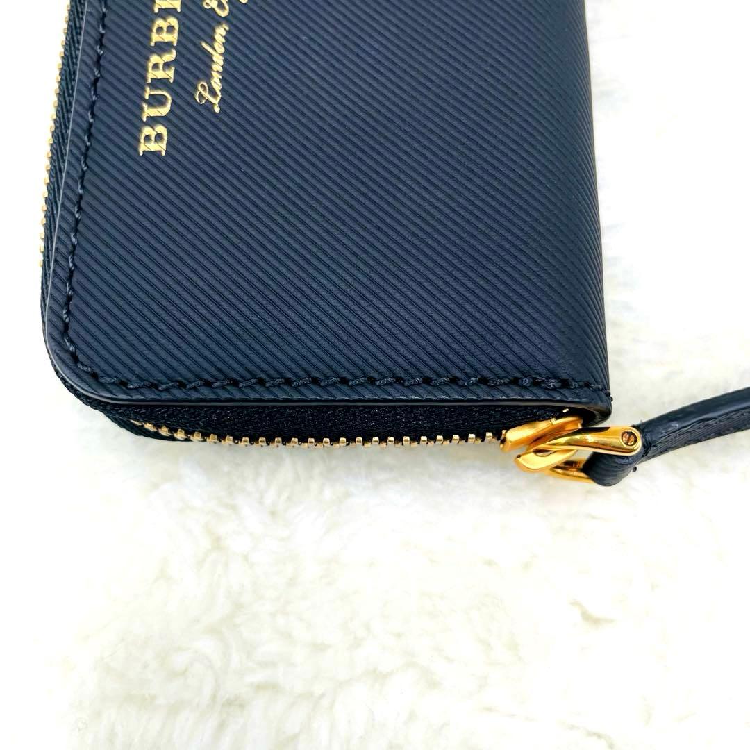 未使用級 バーバリー 財布 ケース ラウンドファスナー ブラック 付属品有