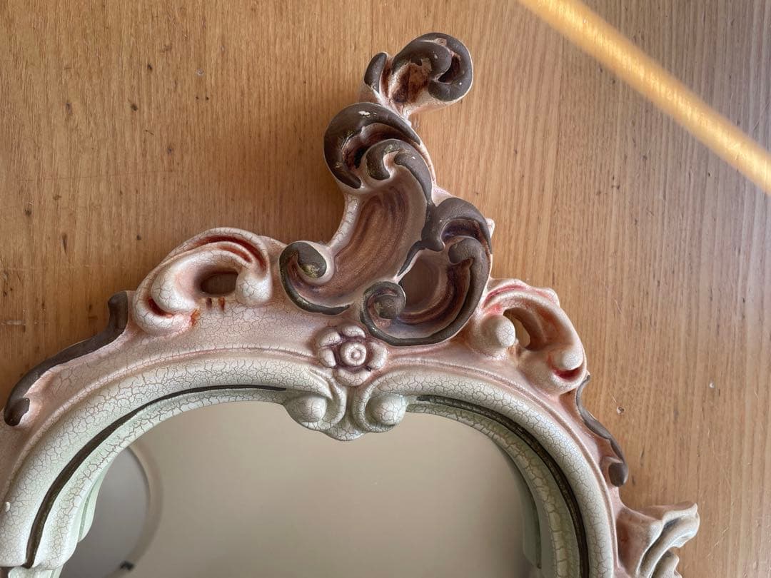 西洋アンティーク　鏡と飾り棚のセット【2-1】