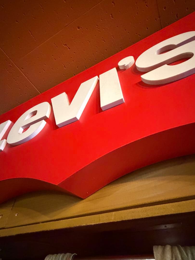 80s〜90s Levi's 立体ロゴサイン看板 レッド×ホワイト