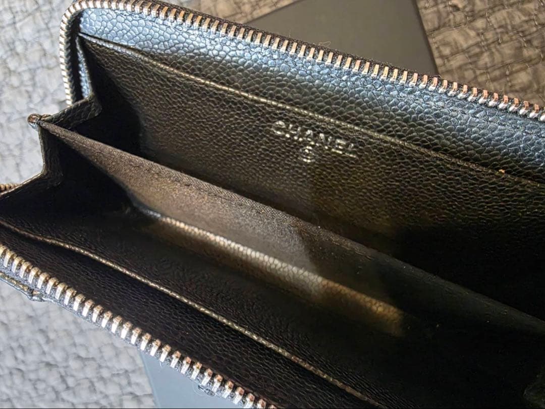 CHANEL ケース キャビアンスキンワイルドステッチ