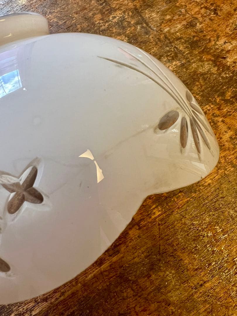 大正ロマン　被せガラス　電笠　切子　カット　アンティーク　照明　灯り　洋館