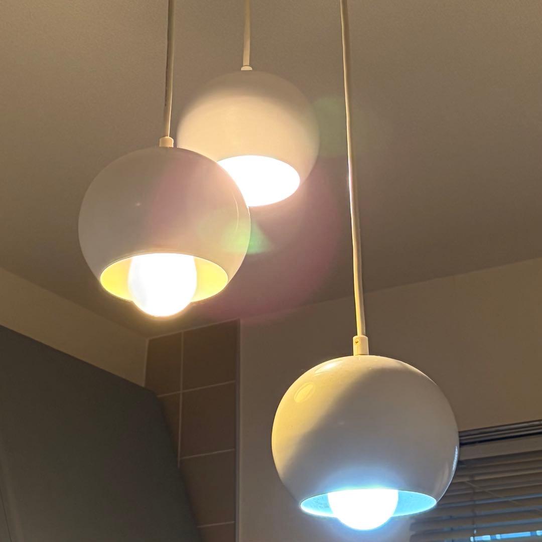 ペンダントライト　ミッドセンチュリー　スペースエイジ　3灯　US ビンテージ