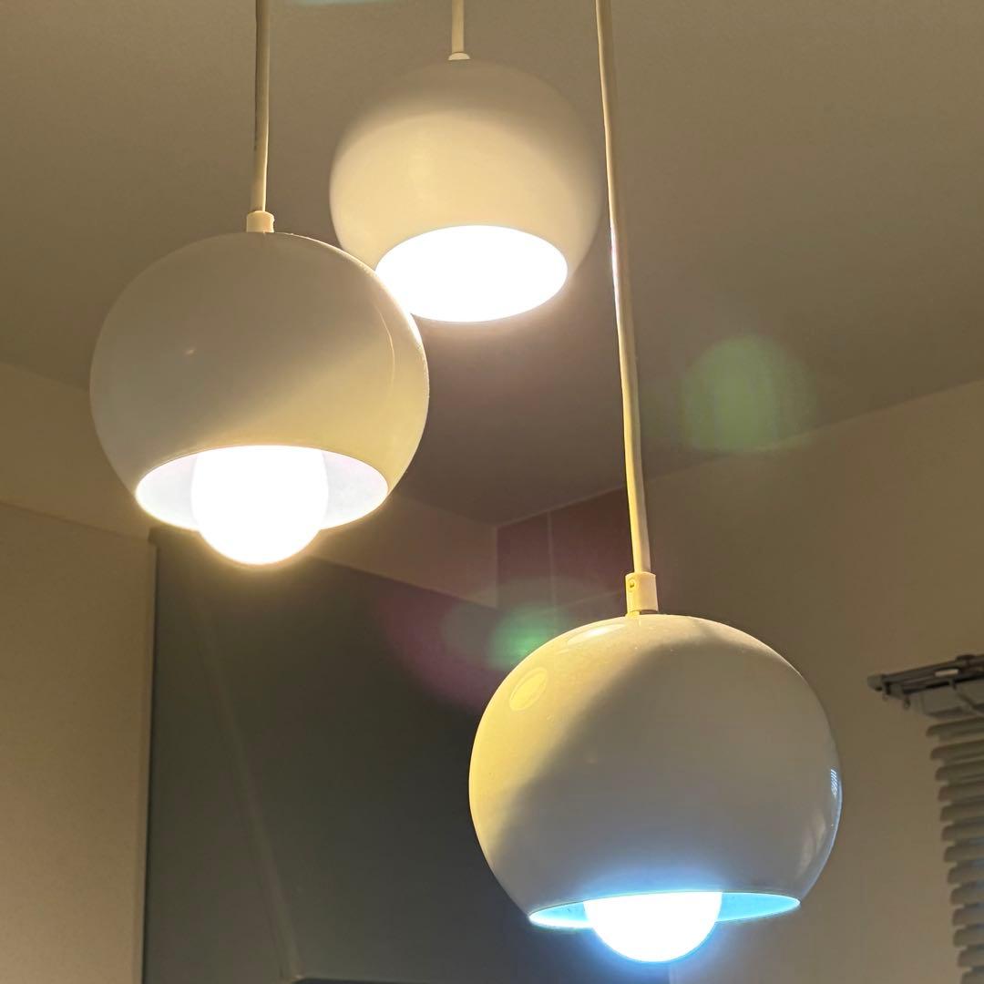 ペンダントライト　ミッドセンチュリー　スペースエイジ　3灯　US ビンテージ