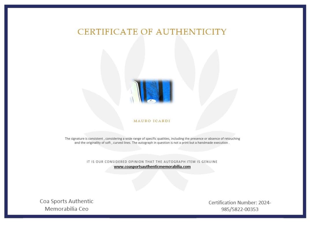 【インテル】 マウロ・イカルディ サイン入りユニフォーム