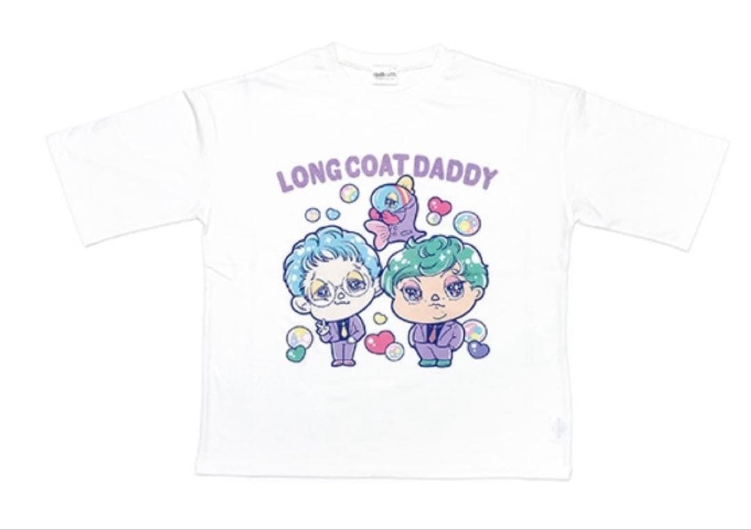 ロングコートダディ BIGイラストTシャツ ホワイト よしもと芸人 アニメイト
