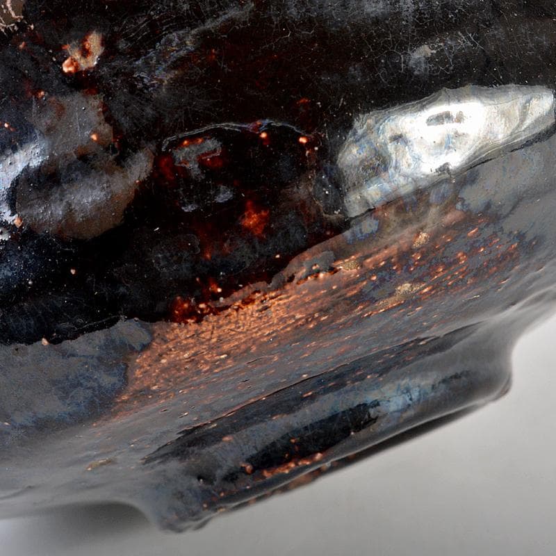 茶道具　楽吉左衛門　旦入作　黒楽茶碗　共箱　M　R5219