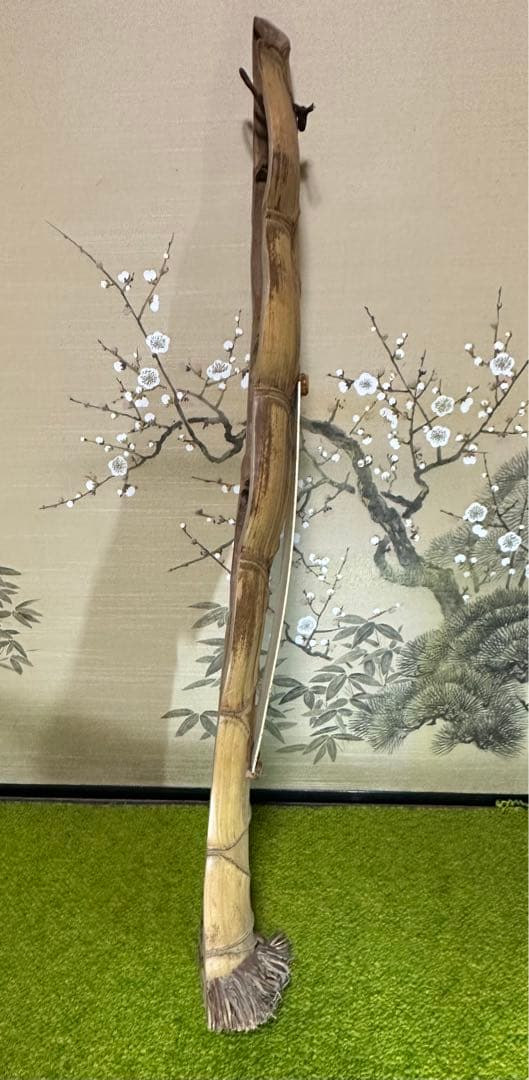 短冊掛け　亀甲竹製　赤富士短冊付き　茶道具