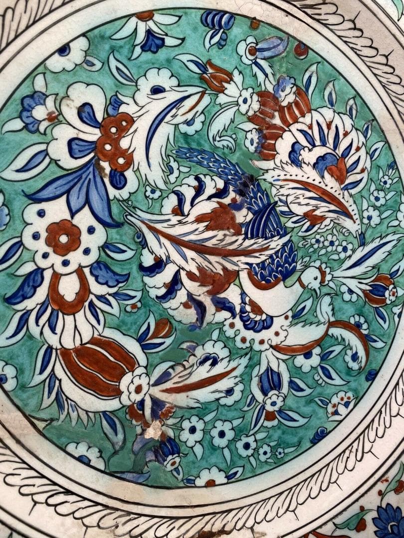 IZNIK陶器 大皿 18世紀 イズニック イズニク オスマントルコ　修復接合品