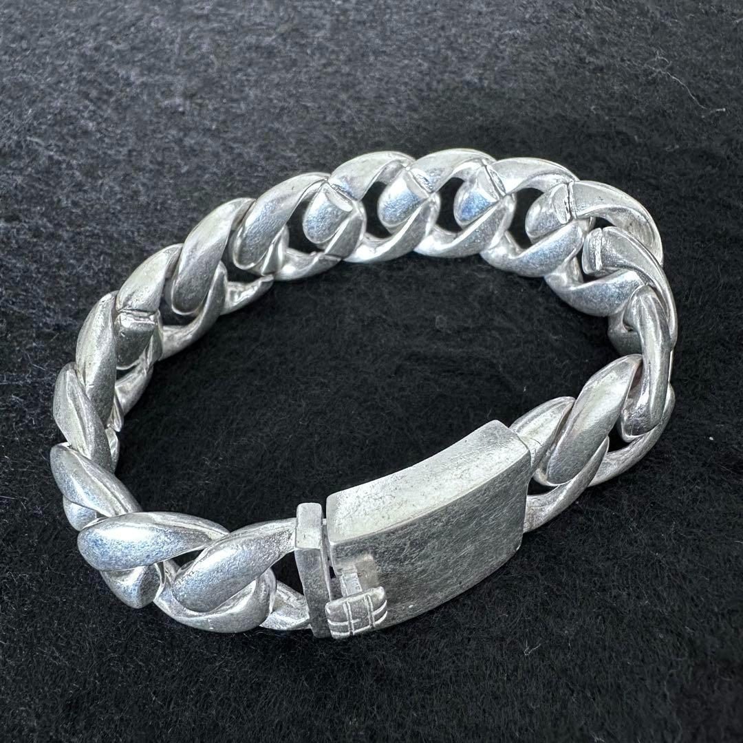 超重厚 117g80sヴィンテージ ブレスレット　シルバー925