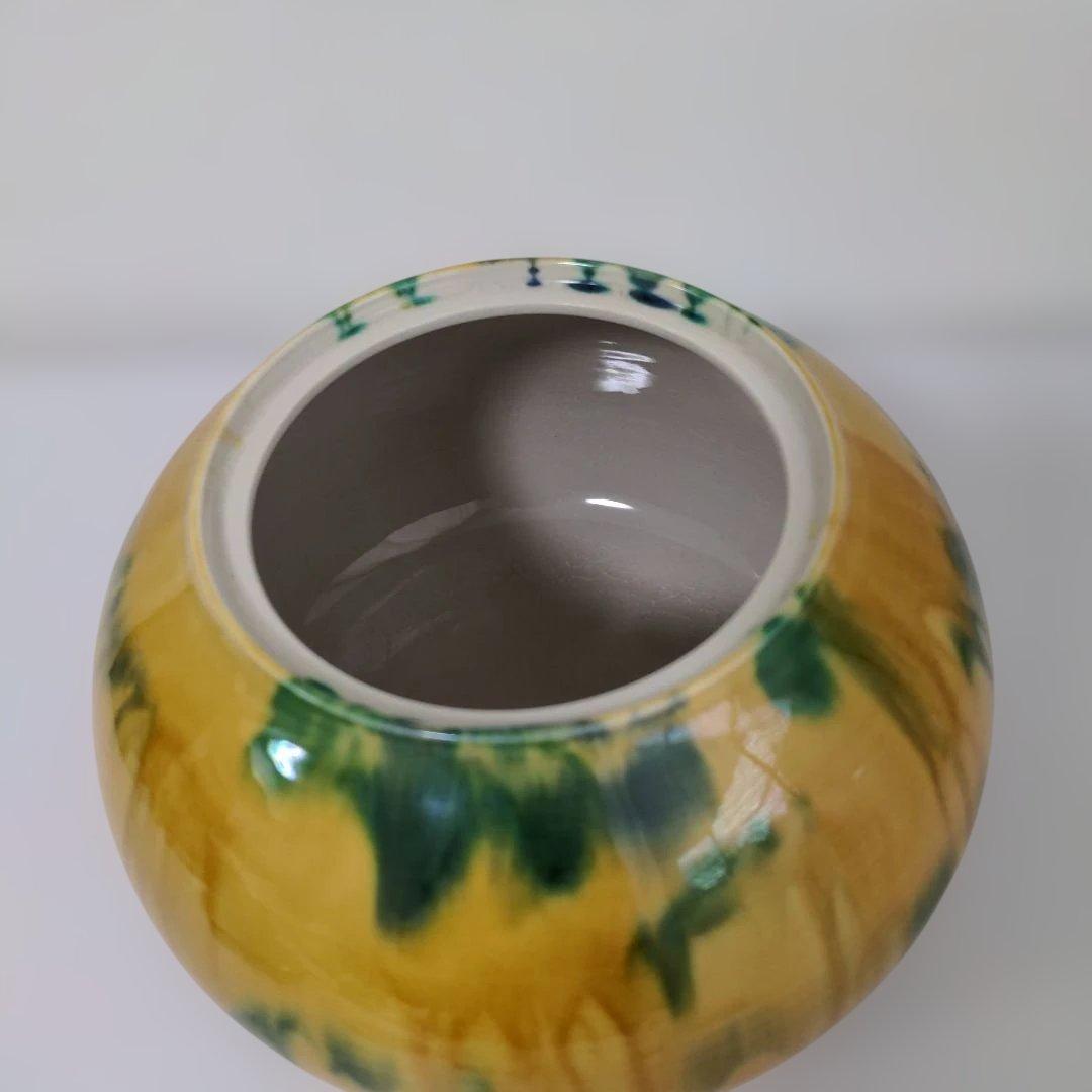 【超美品】五代 中村秋塘 作 九谷焼「三彩」 水差　茶道具