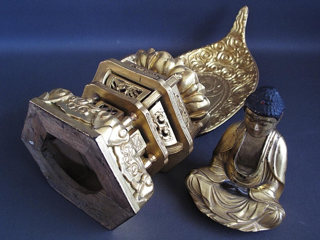 玉眼!!『木造 釈迦如来座像』古仏 総高44㎝