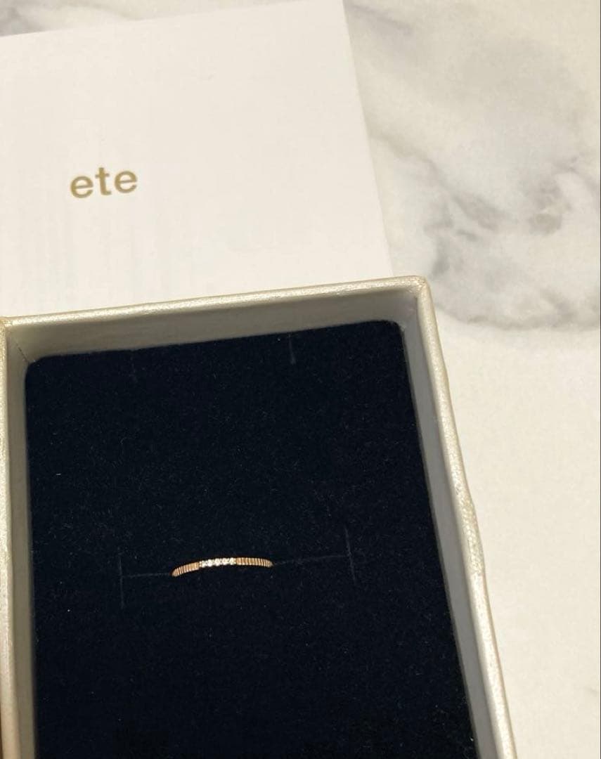 ete K10 レイヤードダイヤモンドリング 0.03 イエローゴールド 11号