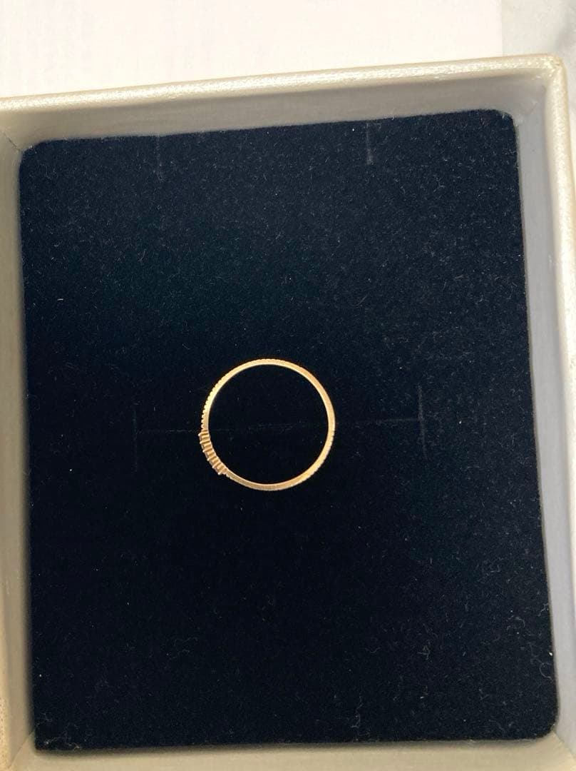 ete K10 レイヤードダイヤモンドリング 0.03 イエローゴールド 11号