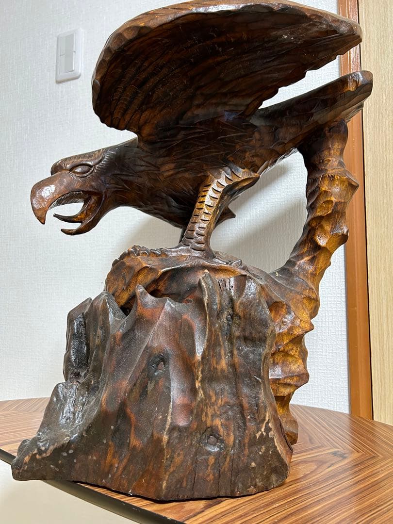 木製 鷲の彫刻 約40cm