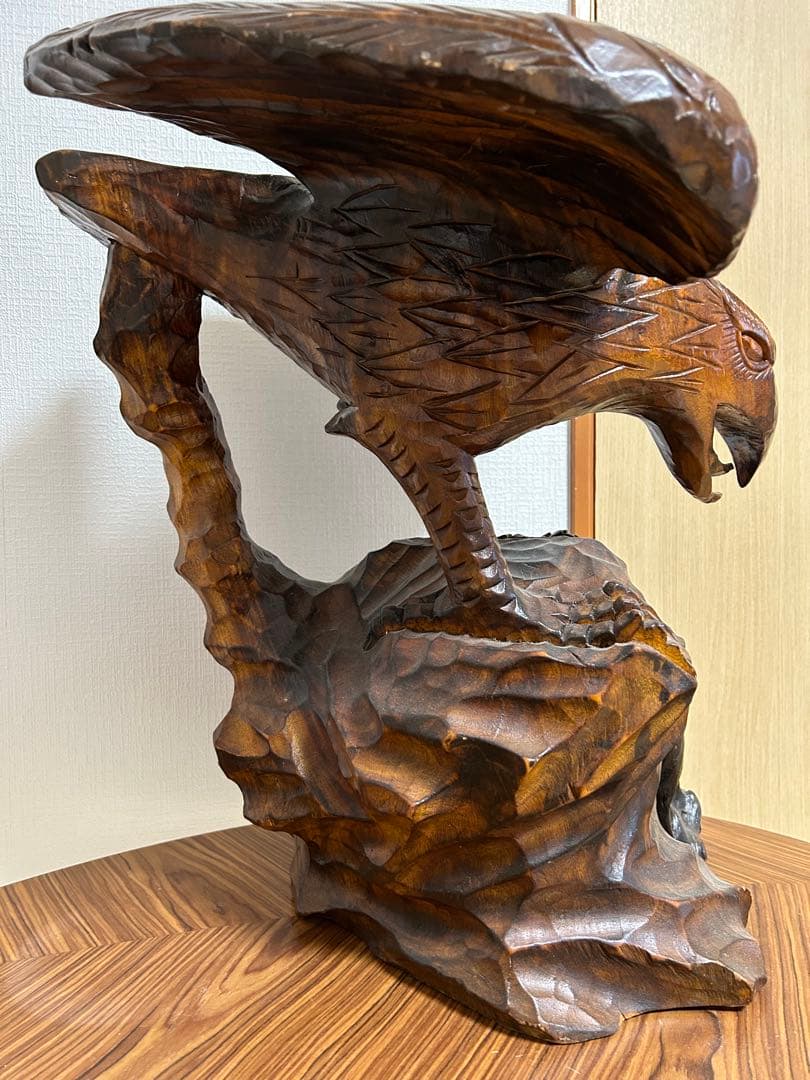 木製 鷲の彫刻 約40cm