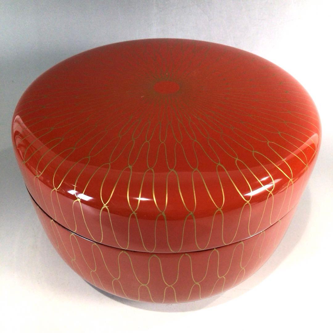 Ｐ３２６　喰籠　『山中塗』『表千家　堀内宗完　書付』『掛子添』『朱網食篭』　共箱