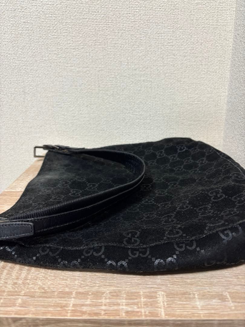 GUCCIグッチ★スエードGG柄黒ショルダーバッグ